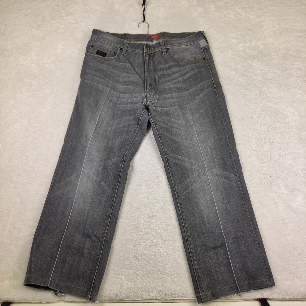 Sean John Mens Relaxed Fit Faded Gray Denim Jeans 36x32 Streetwear Baggy